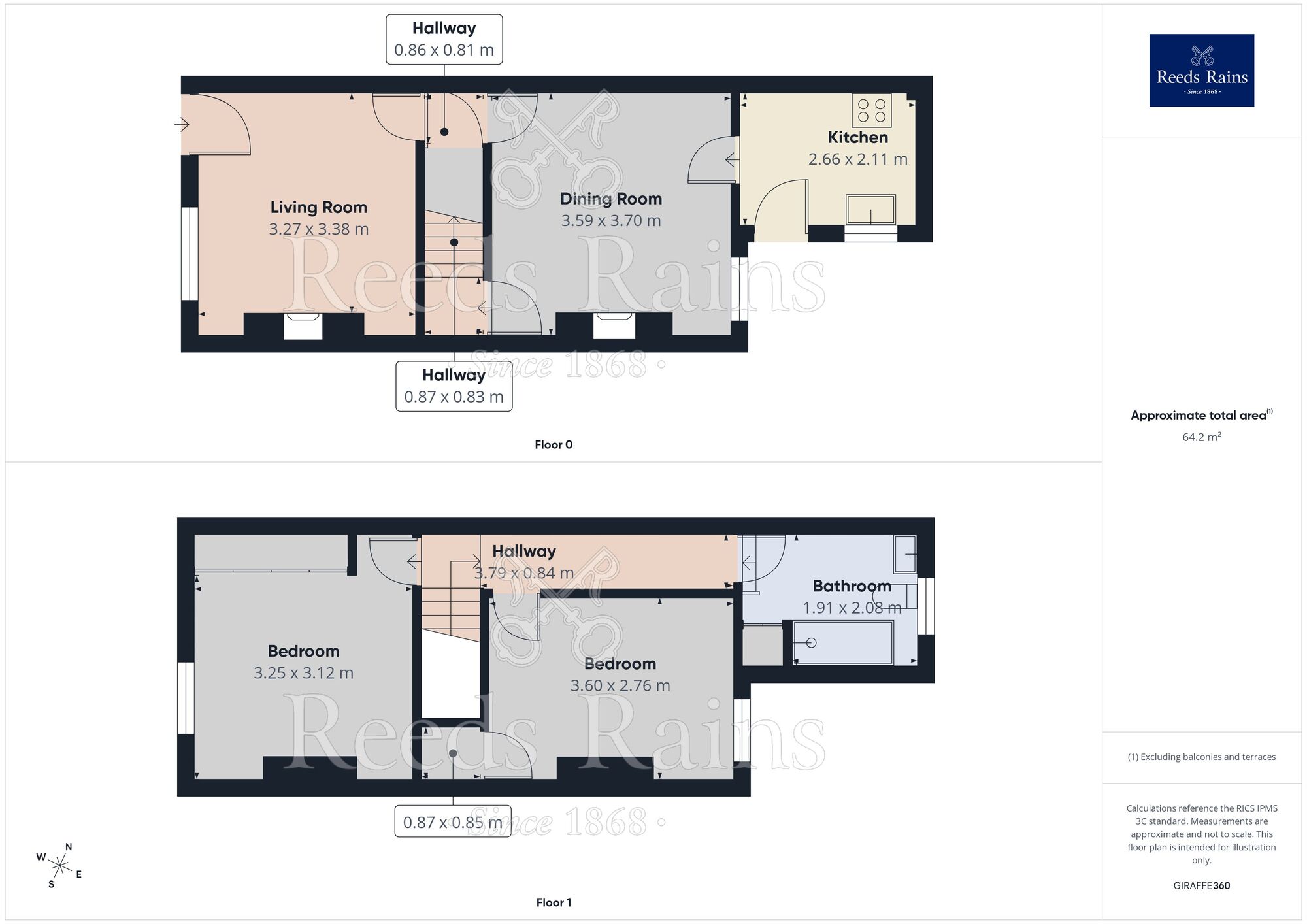 Floorplan of 2 bedroom Mid Terrace House for sale, James Street, Chesterfield, Derbyshire, S41