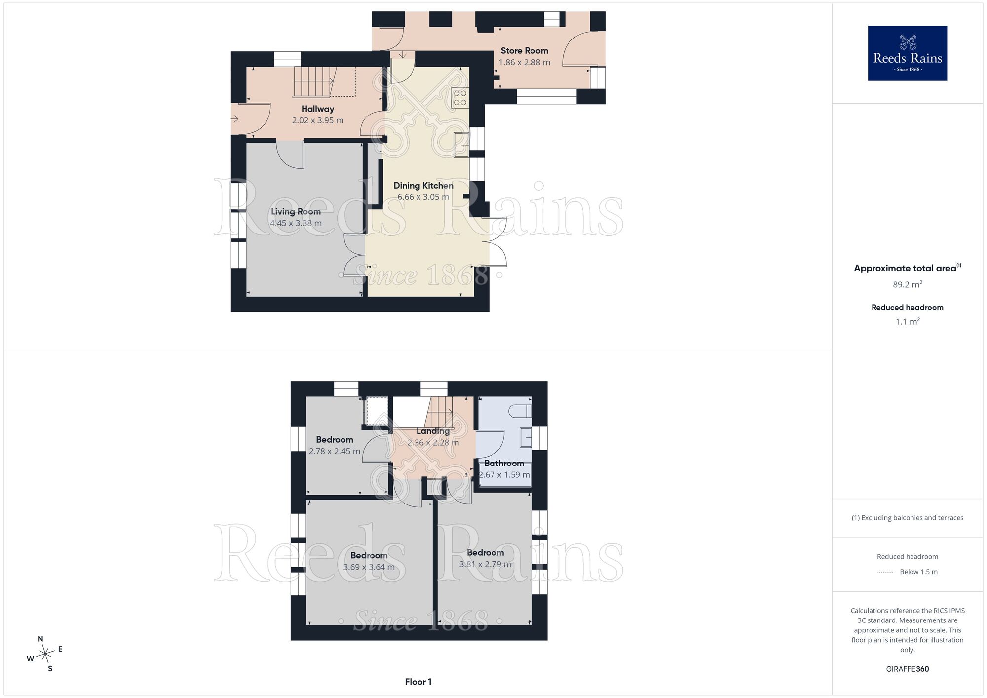 Floorplan of 3 bedroom Semi Detached House for sale, Brook Street, Clay Cross, Derbyshire, S45