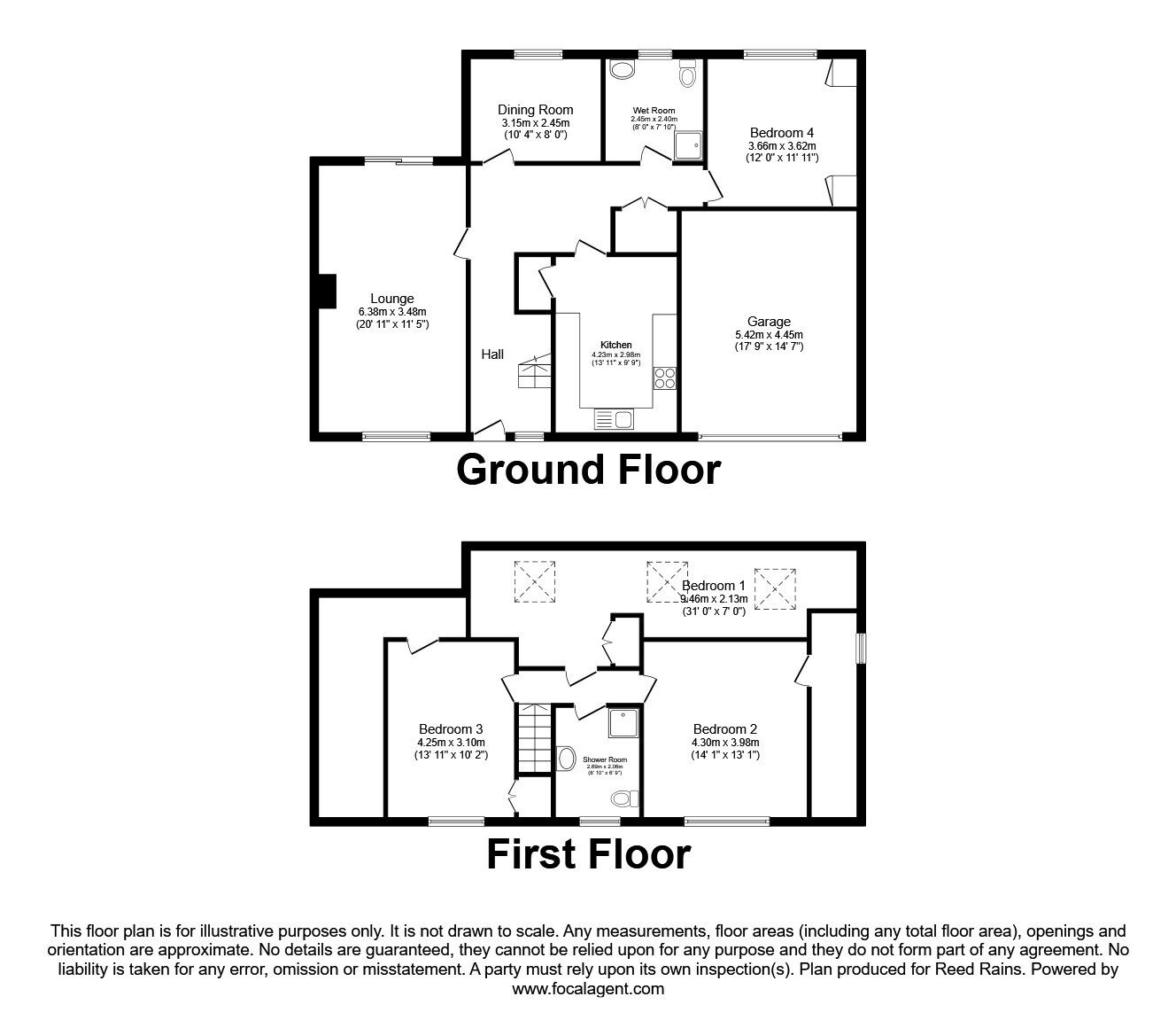 Floorplan of 2 bedroom Detached House for sale, Green Lane, New Tupton, Derbyshire, S42