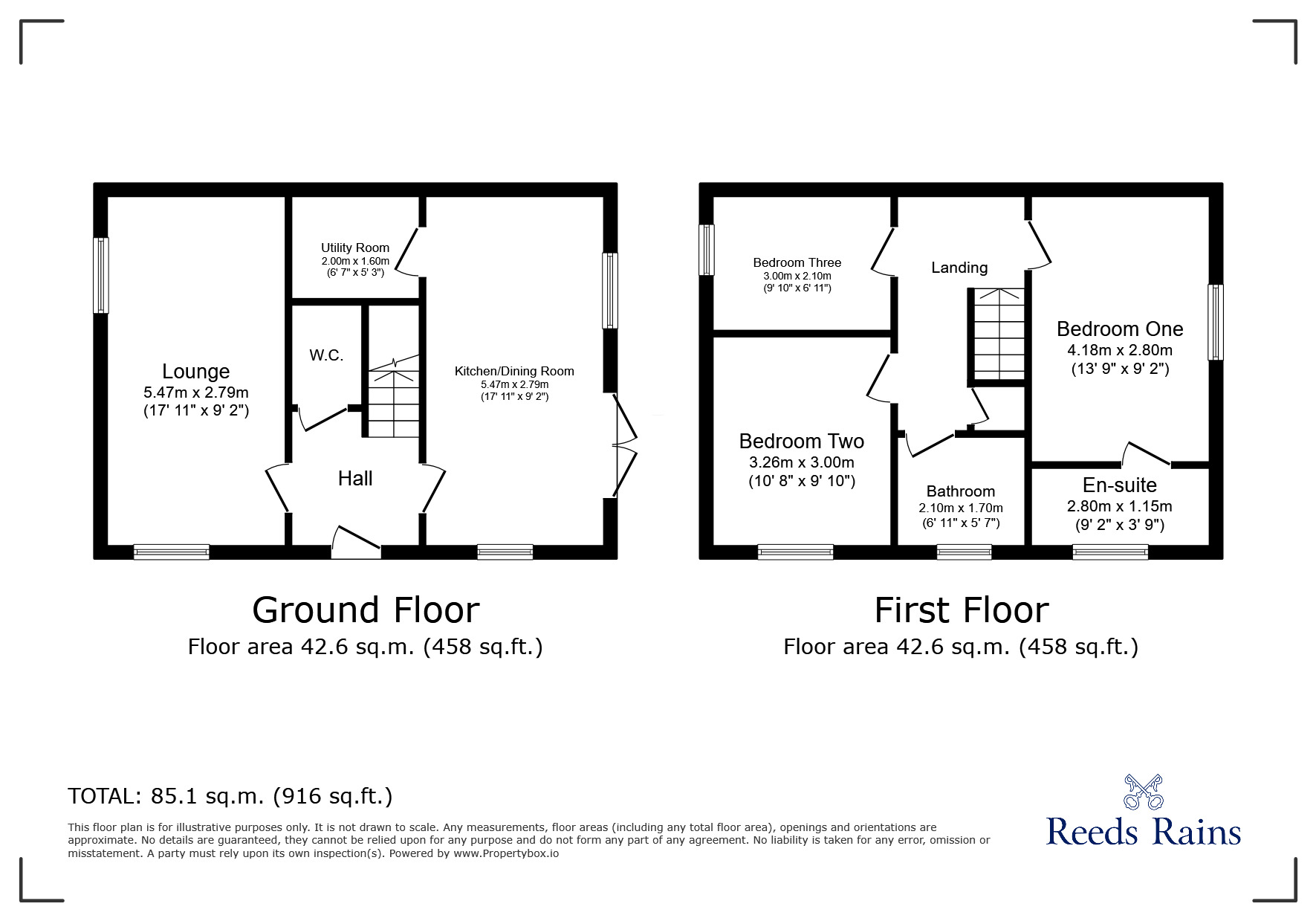 Floorplan of 3 bedroom Detached House for sale, Rowan Grove, Wingerworth, Derbyshire, S42