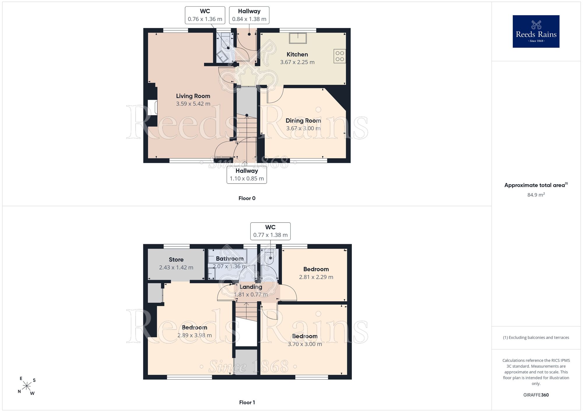 Floorplan of 3 bedroom Mid Terrace House for sale, Hunloke Avenue, Chesterfield, Derbyshire, S40