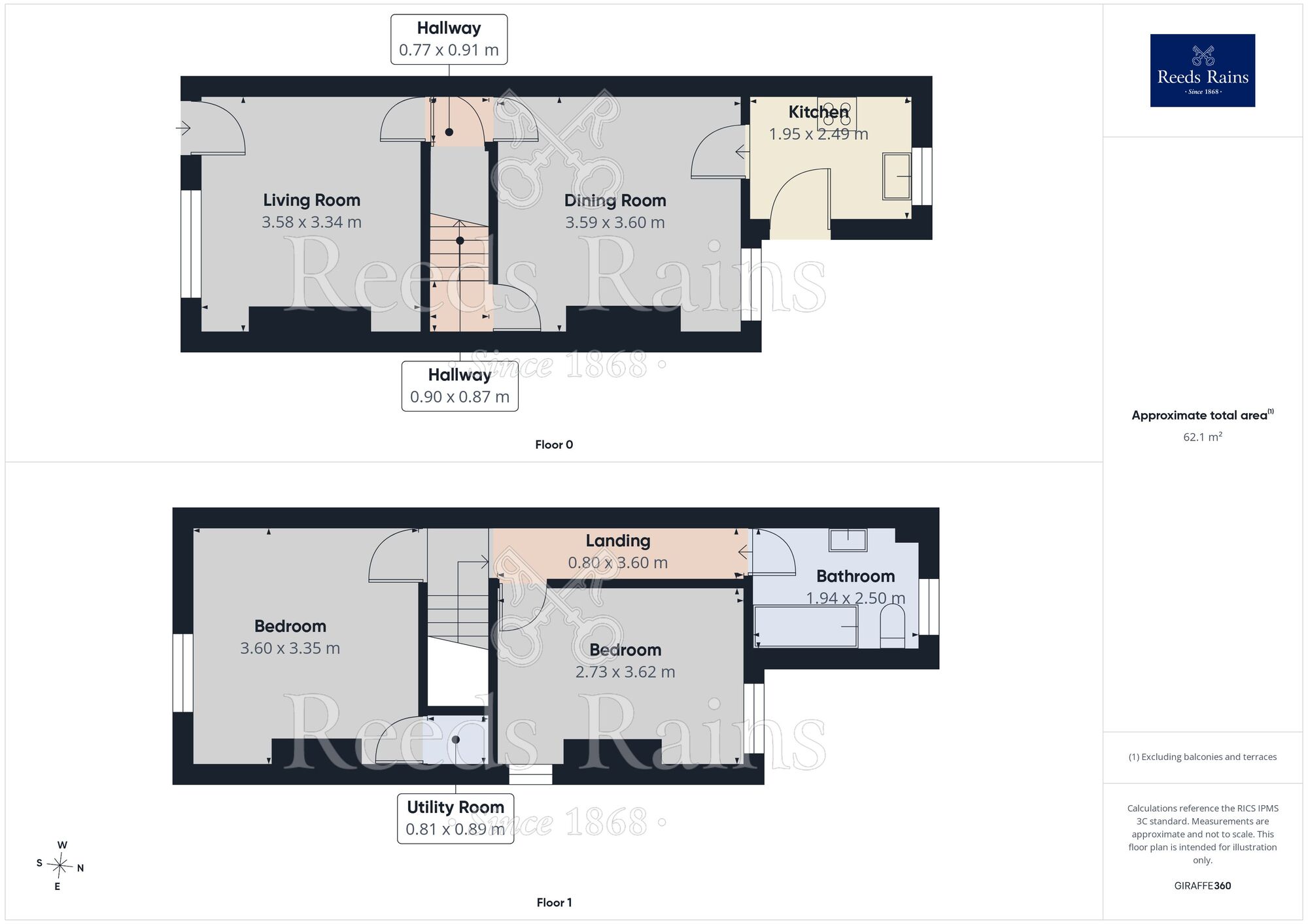 Floorplan of 2 bedroom Semi Detached House for sale, Victoria Avenue, Staveley, Derbyshire, S43
