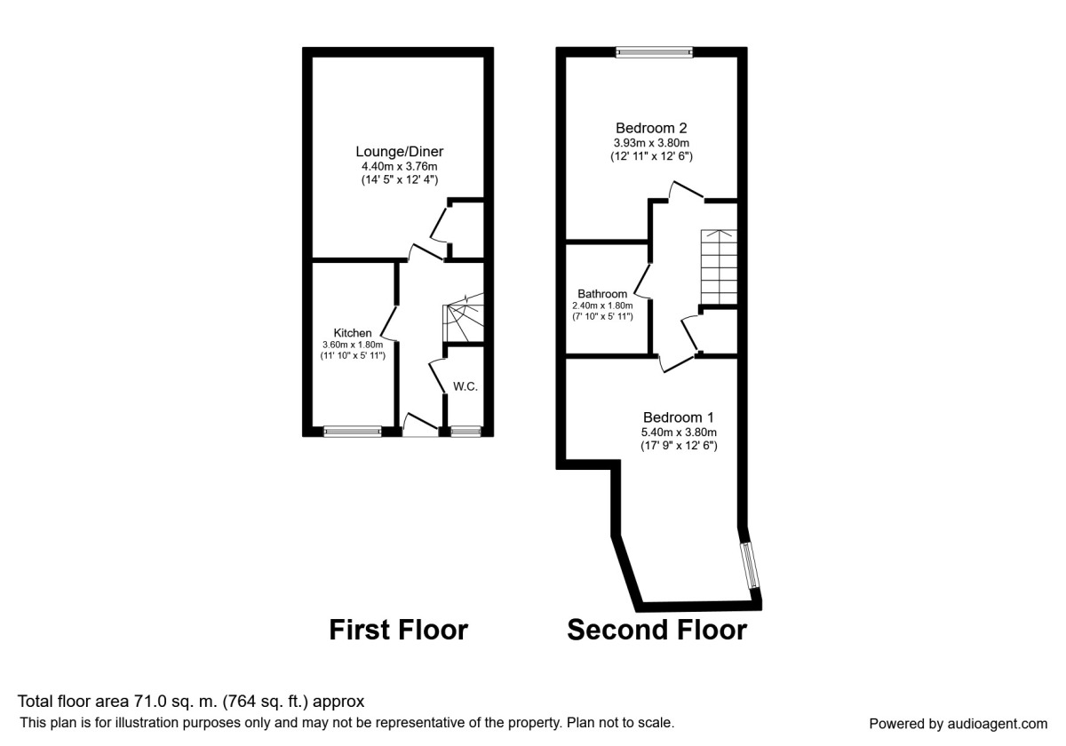 Floorplan of 2 bedroom Flat to rent, Granary Wharf Steam Mill Street, Chester, CH3