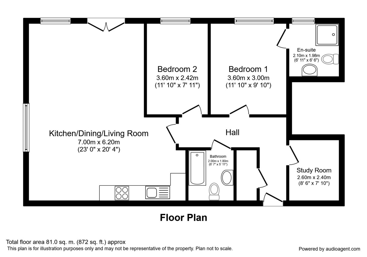 Floorplan of 2 bedroom  Flat to rent, The Square Seller Street, Chester, CH1