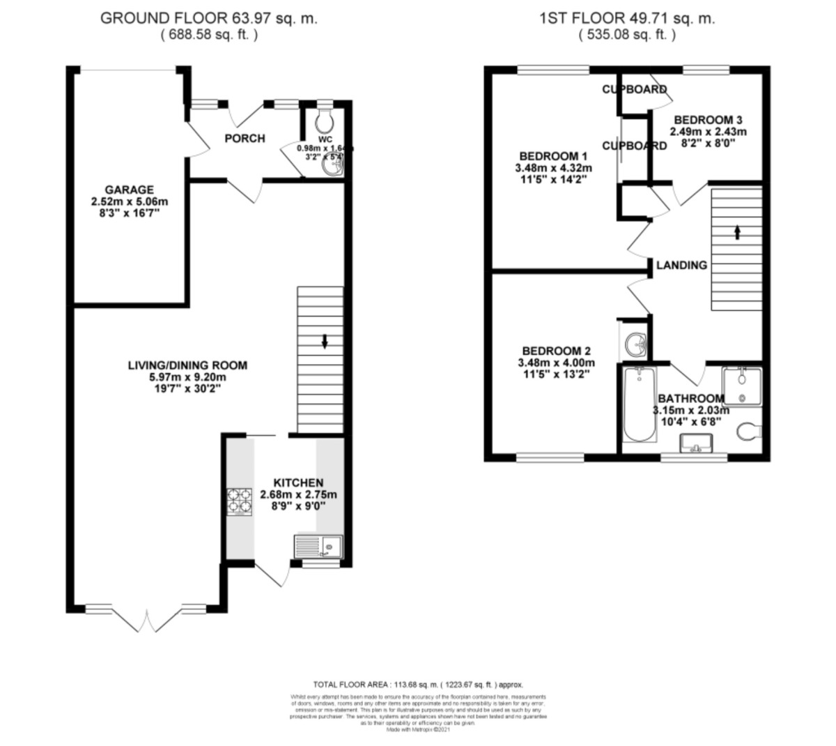 Floorplan of 3 bedroom Mid Terrace House for sale, Wealstone Court, Newton Lane, Cheshire, CH2