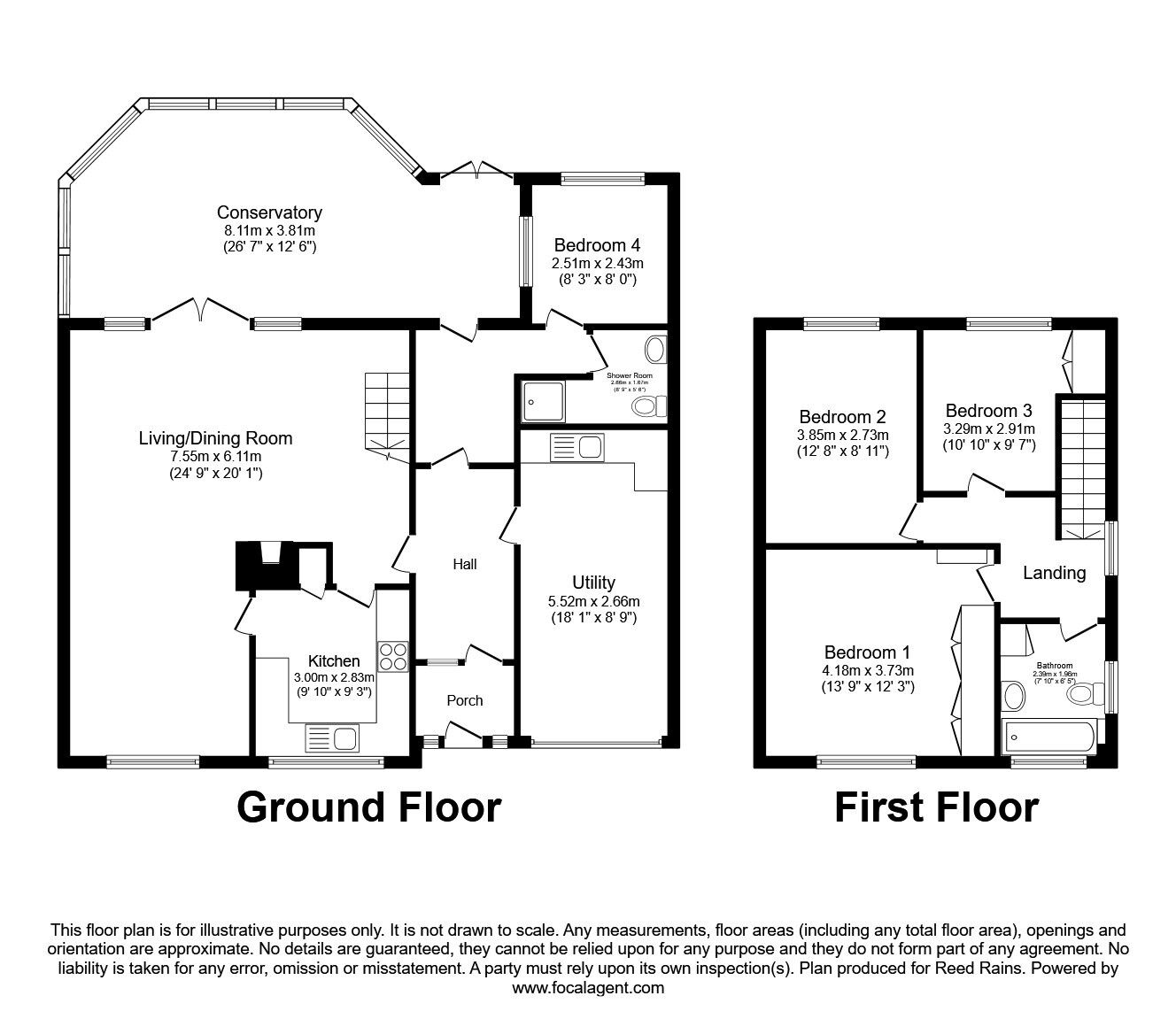 Floorplan of 4 bedroom Detached House for sale, Saughall Road, Blacon, Cheshire, CH1