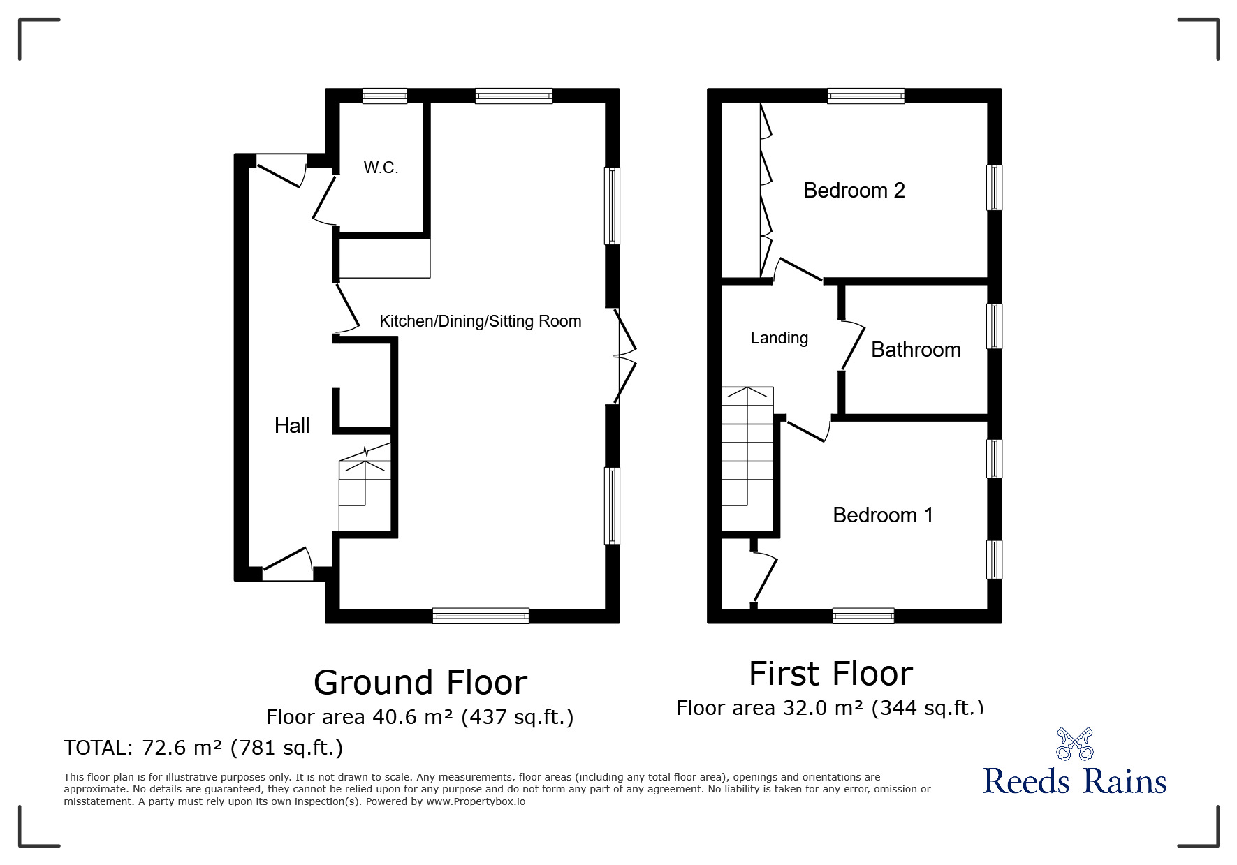 Floorplan of 2 bedroom Semi Detached House for sale, Beaconsfield Street, Chester, Cheshire, CH3