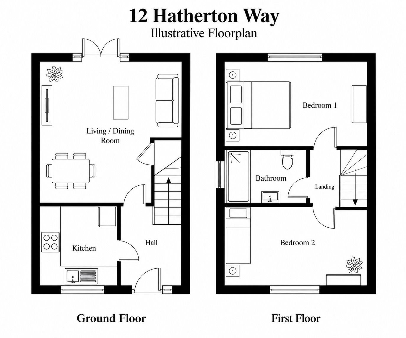 Floorplan of 2 bedroom Semi Detached House to rent, Chester, Cheshire, CH2