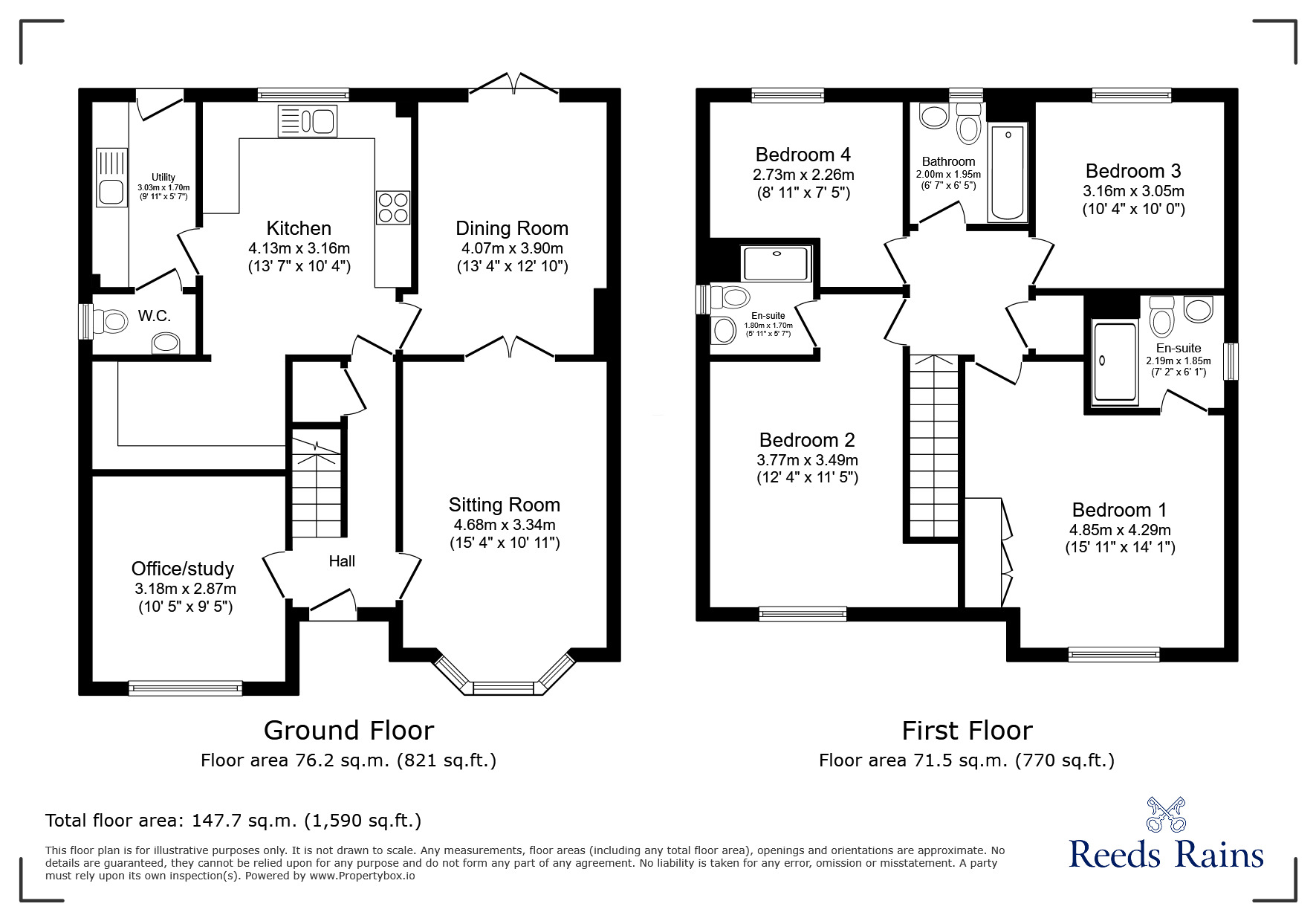 Floorplan of 4 bedroom Detached House for sale, Green Howards Road, Saighton, Cheshire, CH3
