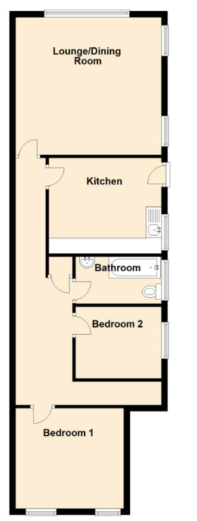 Floorplan of 2 bedroom Flat to rent, Ormonde Road, Chester, Cheshire, CH2