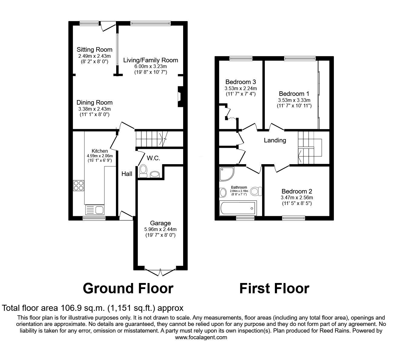 Floorplan of 3 bedroom Mid Terrace House for sale, Wavertree Road, Chester, Cheshire, CH1