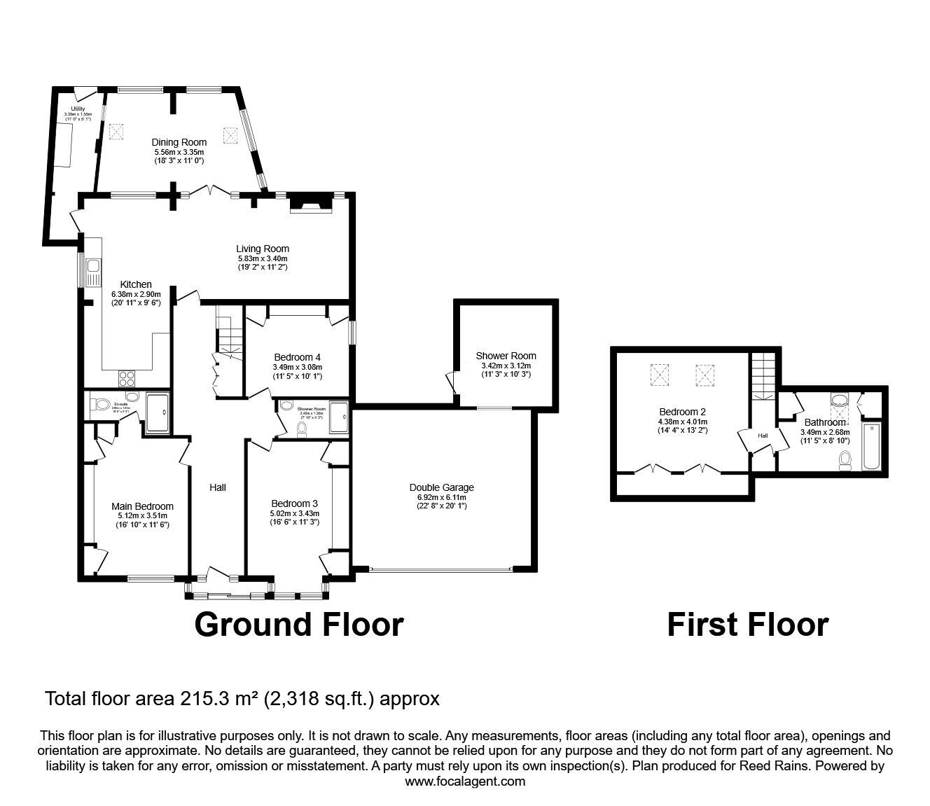 Floorplan of 4 bedroom Detached House for sale, Wrexham Road, Penyffordd, Flintshire, CH4