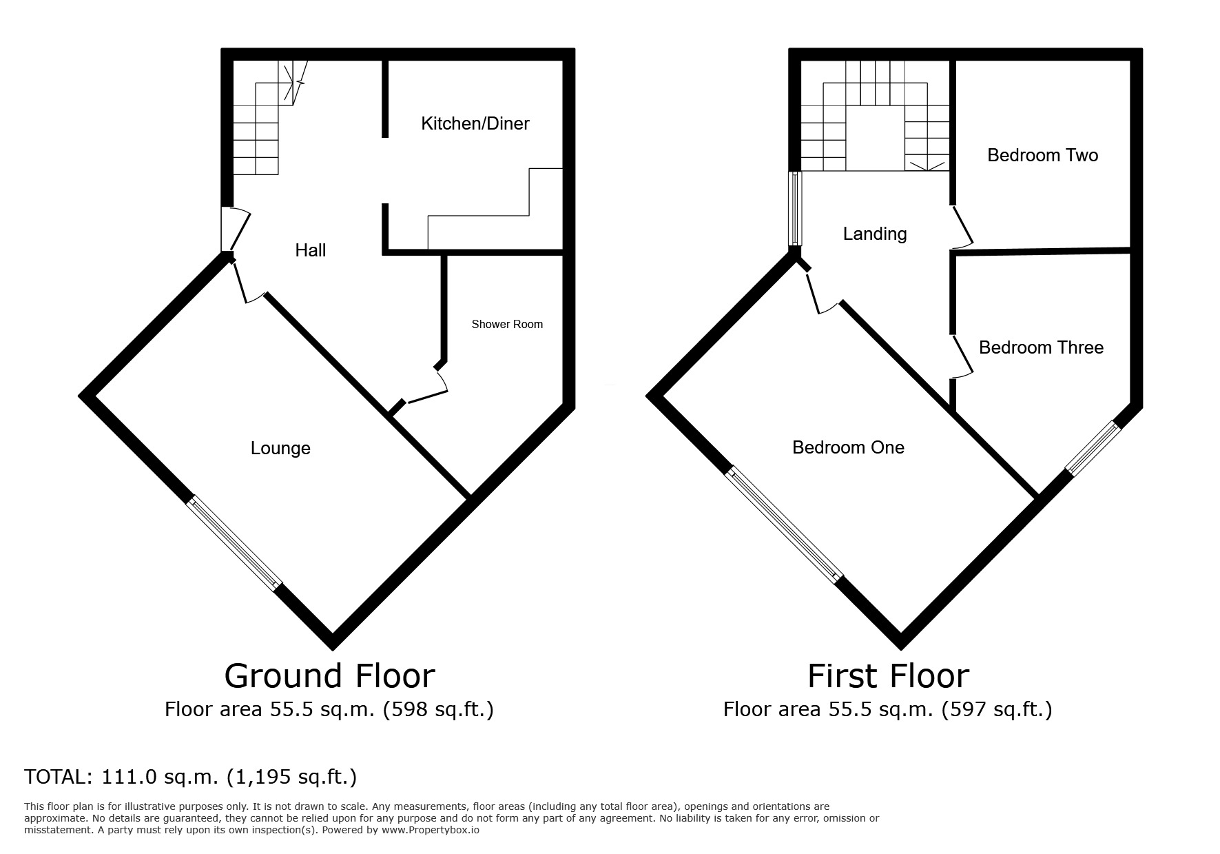 Floorplan of 3 bedroom Semi Detached House for sale, Ludlow Road, Blacon, Cheshire, CH1