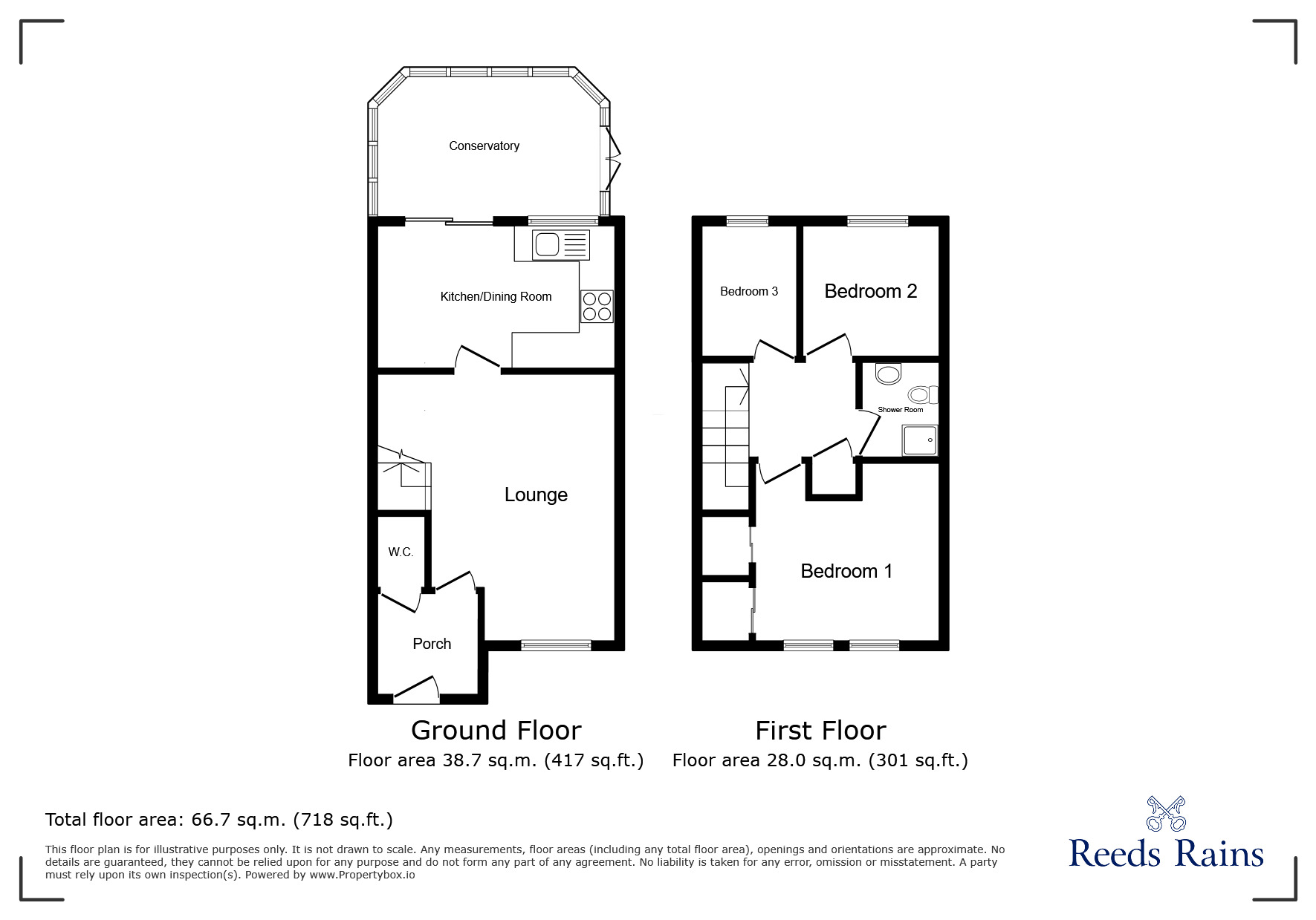 Floorplan of 3 bedroom Semi Detached House for sale, Thurston Road, Saltney, Cheshire West and Ches, CH4