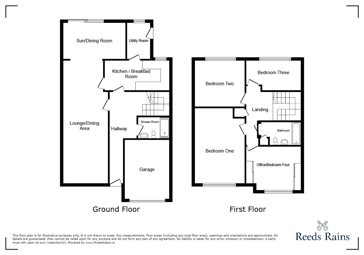 Floorplan of 4 bedroom Detached House for sale, Vicarage Close, Guilden Sutton, Cheshire, CH3