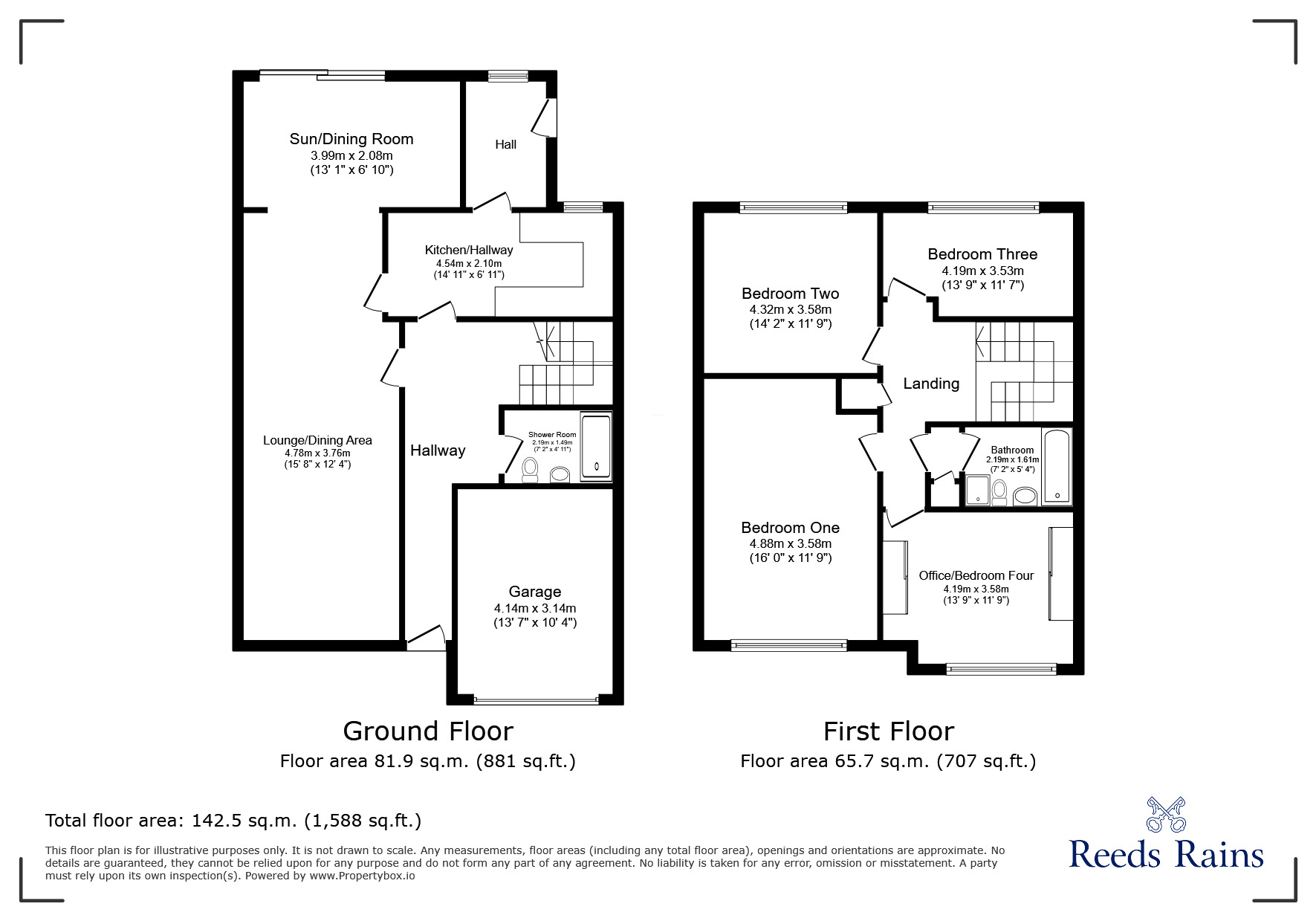 Floorplan of 4 bedroom Detached House for sale, Vicarage Close, Guilden Sutton, Cheshire, CH3