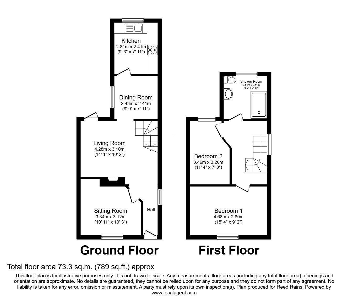 Floorplan of 2 bedroom Detached House for sale, The Kaleyards, Frodsham Street, Cheshire, CH1
