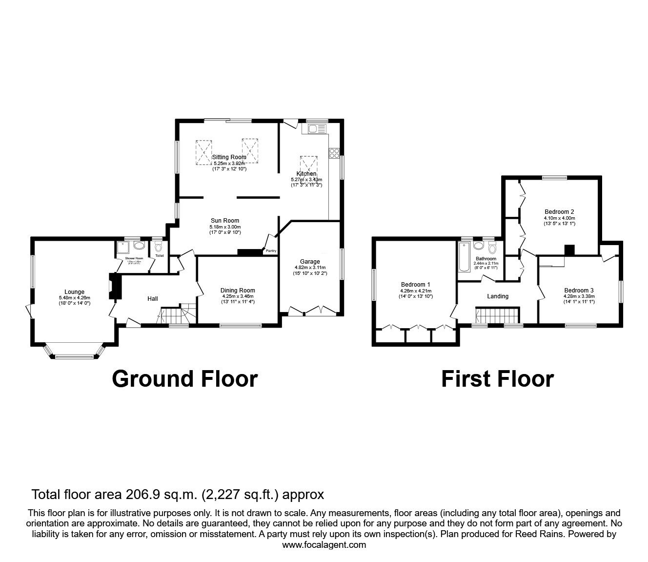 Floorplan of 3 bedroom Detached House for sale, Hoole Road, Chester, Cheshire, CH2