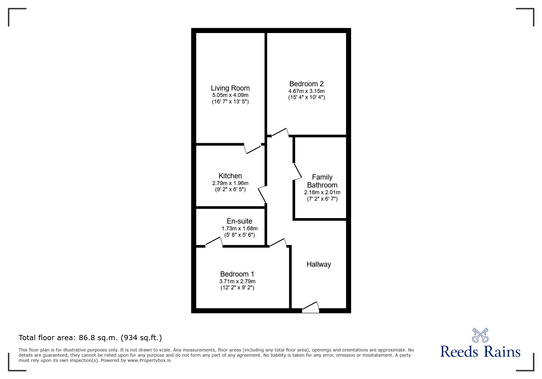 Floorplan of 2 bedroom  Flat for sale, Commonhall Street, Chester, Cheshire, CH1