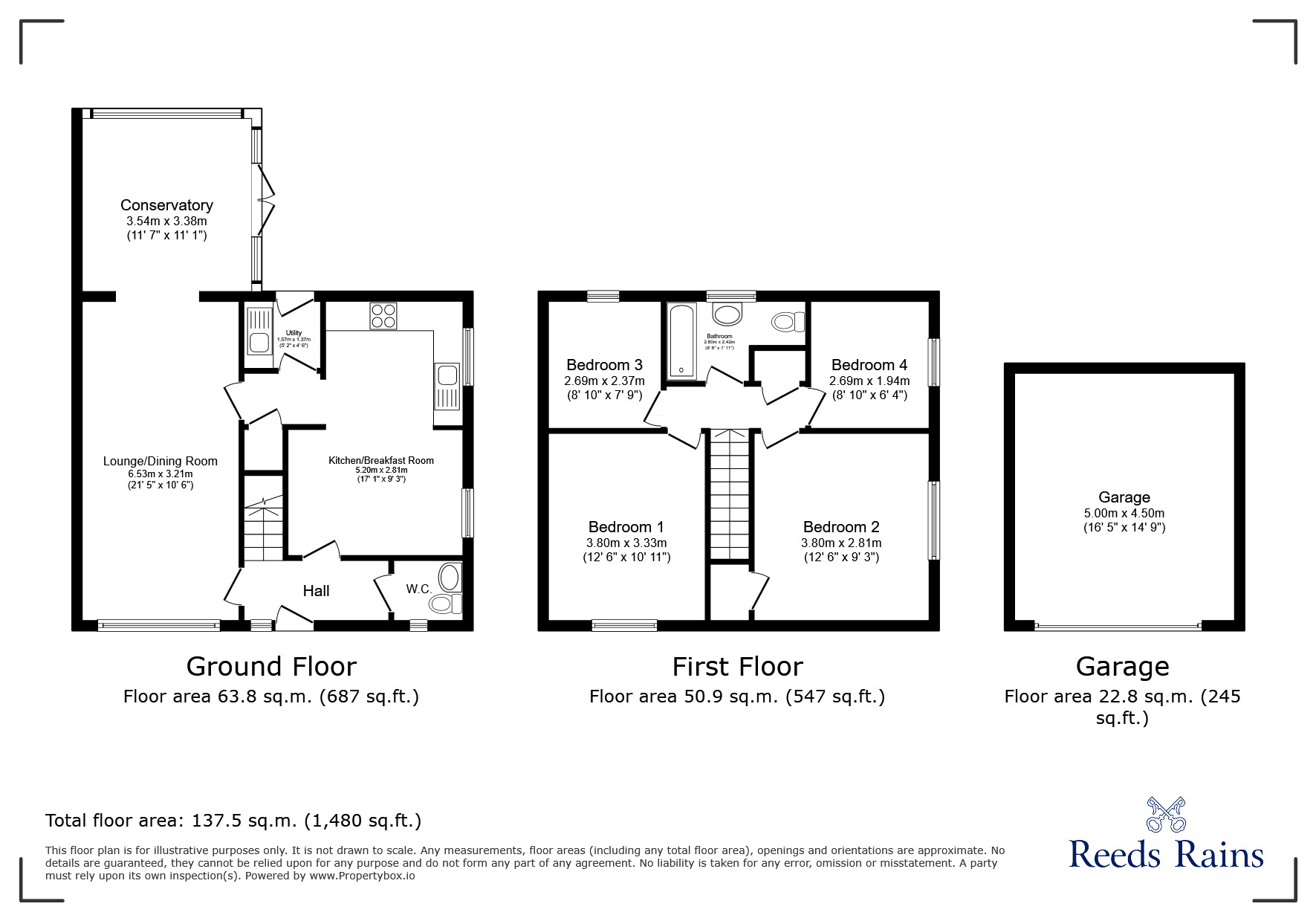 Floorplan of 4 bedroom Detached House for sale, Dane Grove, Mickle Trafford, Cheshire, CH2