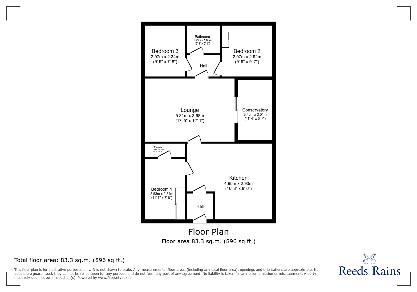 Floorplan of 3 bedroom Detached Bungalow for sale, Vincent Drive, Chester, Cheshire, CH4