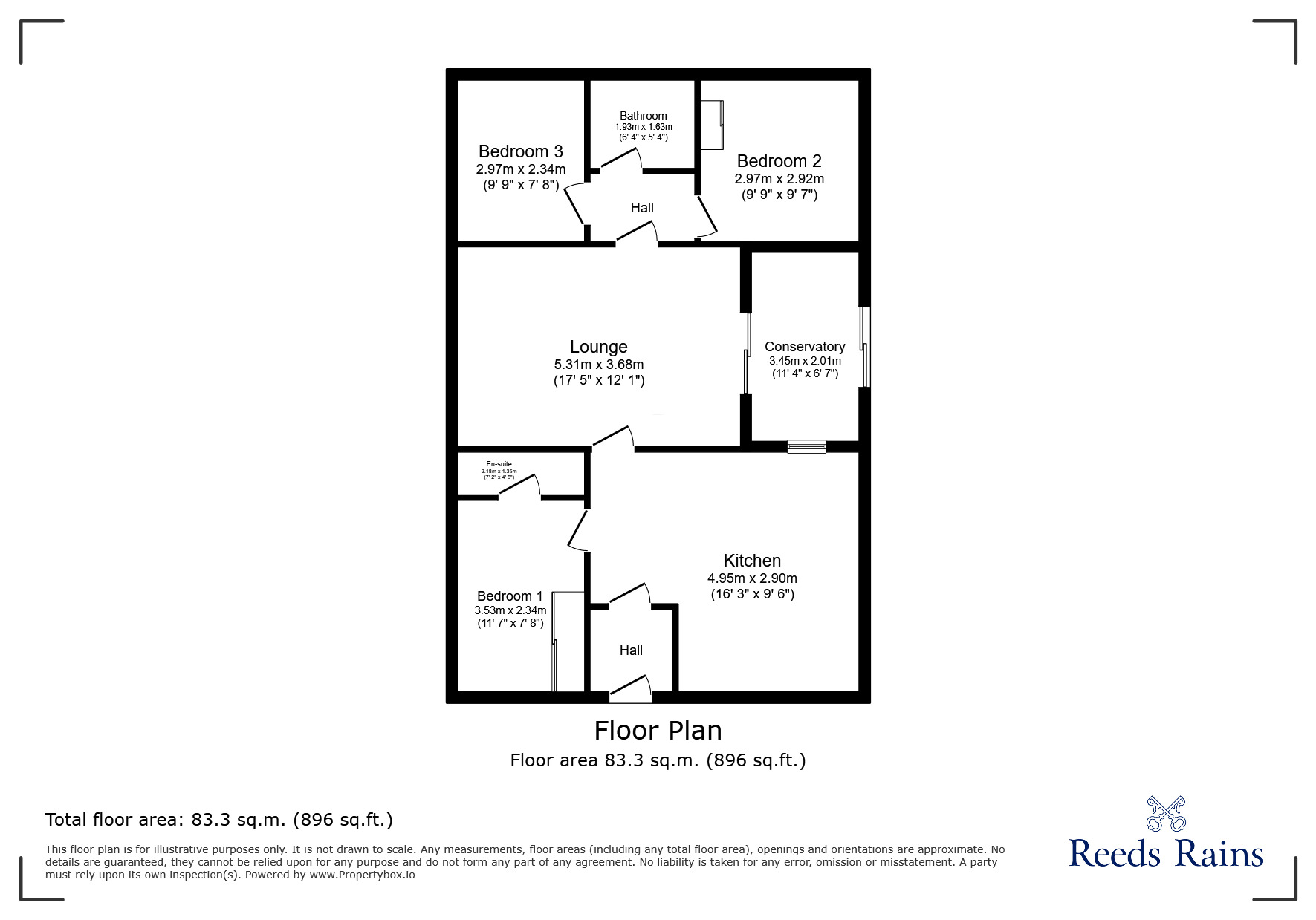 Floorplan of 3 bedroom Detached Bungalow for sale, Vincent Drive, Chester, Cheshire, CH4
