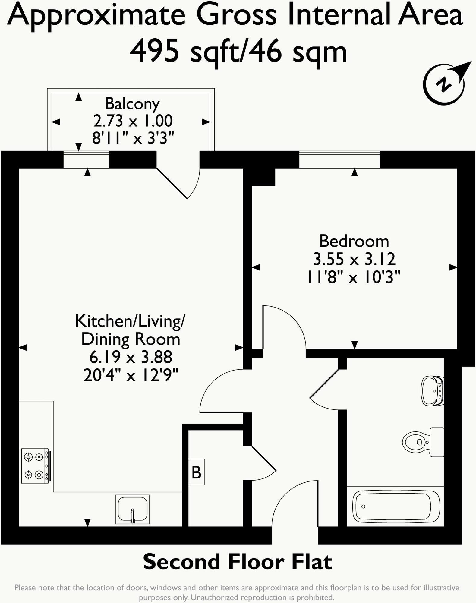 Floorplan of 1 bedroom  Flat to rent, Robinson Way, Chester, Cheshire, CH1