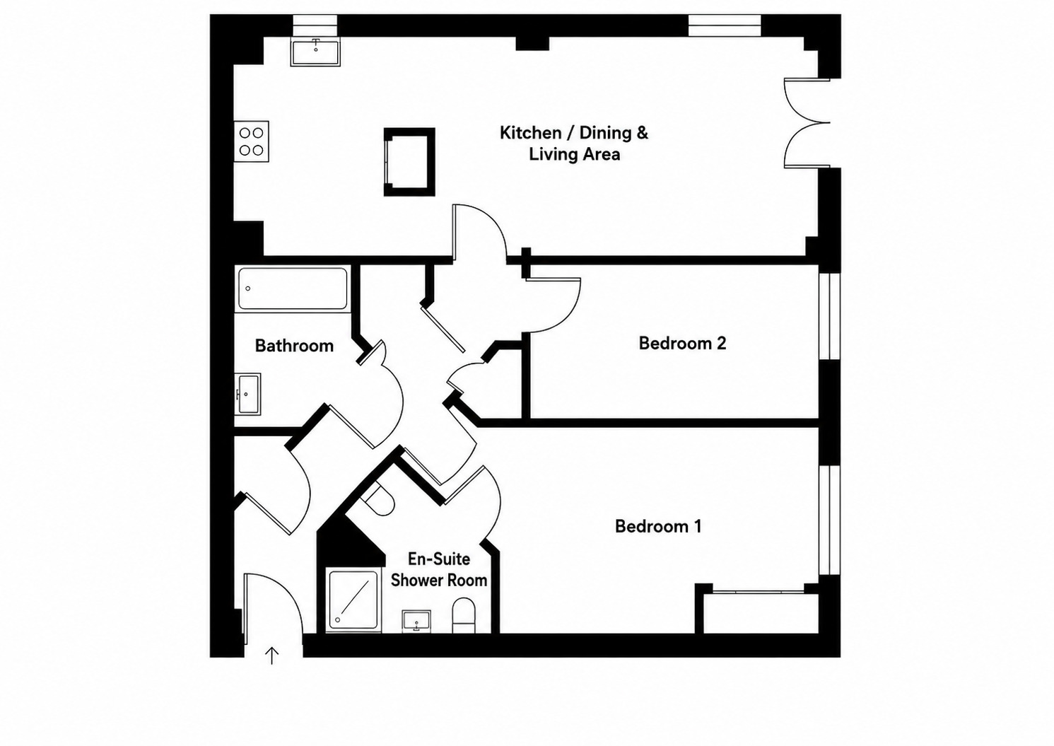Floorplan of 2 bedroom Flat for sale, Wharton Court, Hoole Lane, Cheshire, CH2
