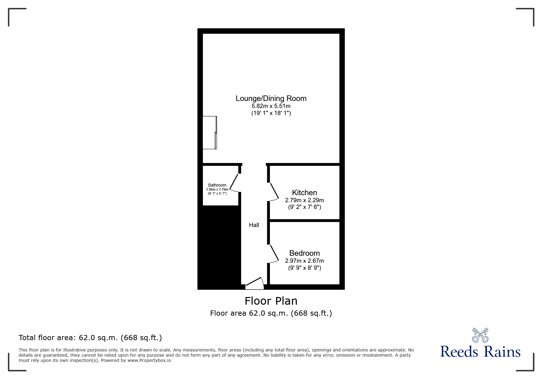 Floorplan of 1 bedroom  Flat for sale, Grey Friars, Chester, Cheshire, CH1