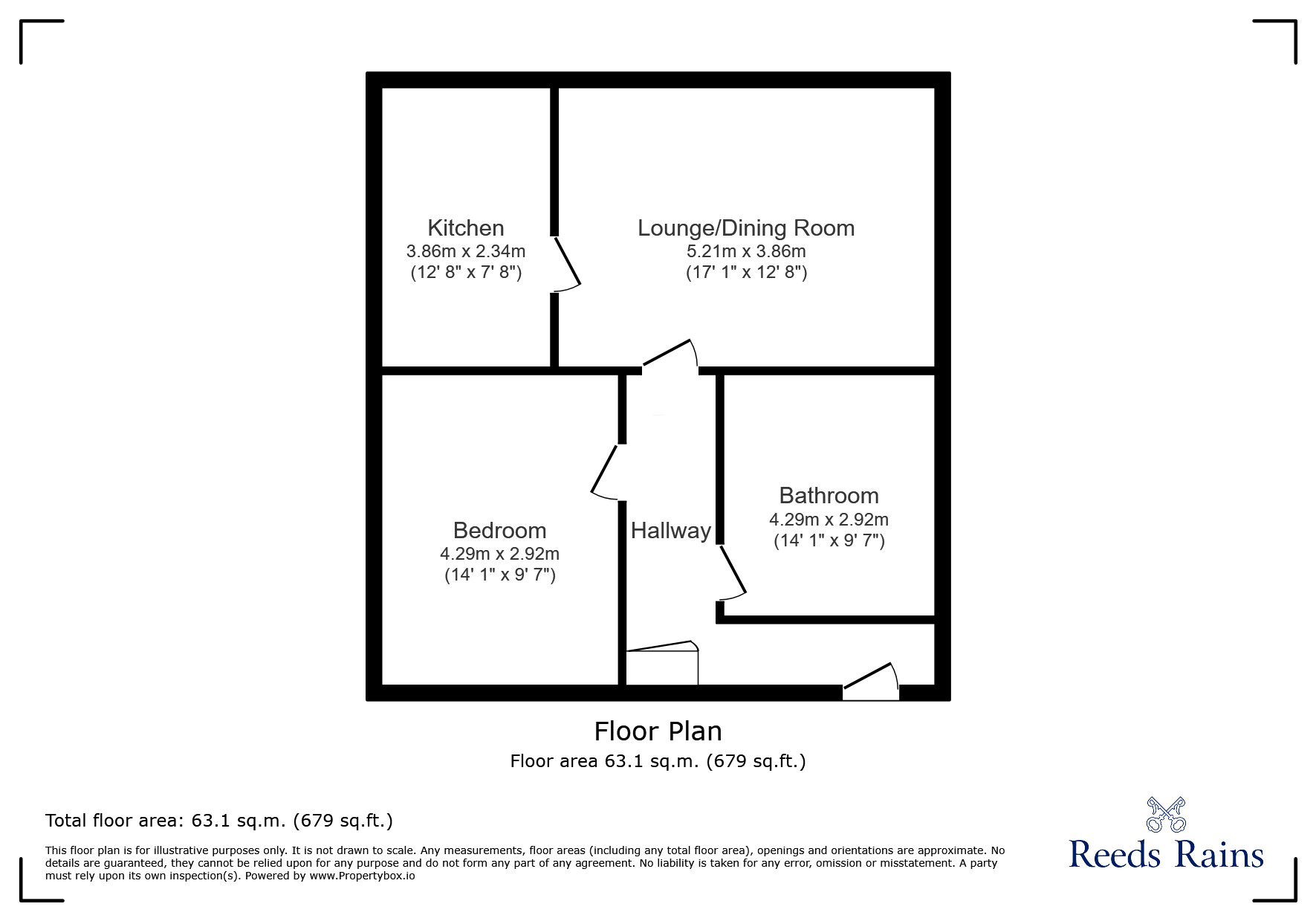 Floorplan of 1 bedroom  Flat for sale, Towergate, Chester, Cheshire, CH1