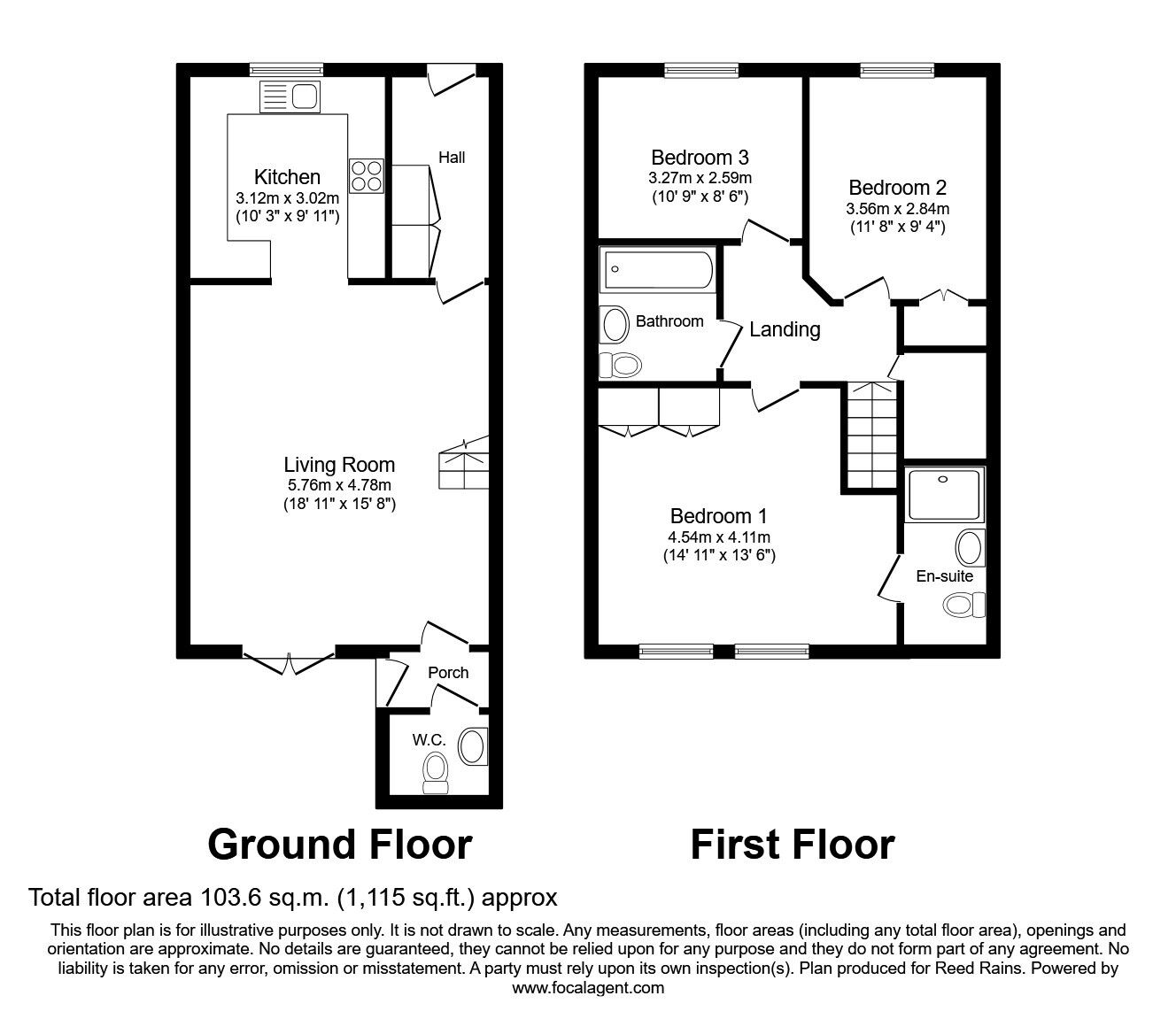 Floorplan of 3 bedroom Mid Terrace House for sale, Overleigh Road, Chester, Cheshire, CH4