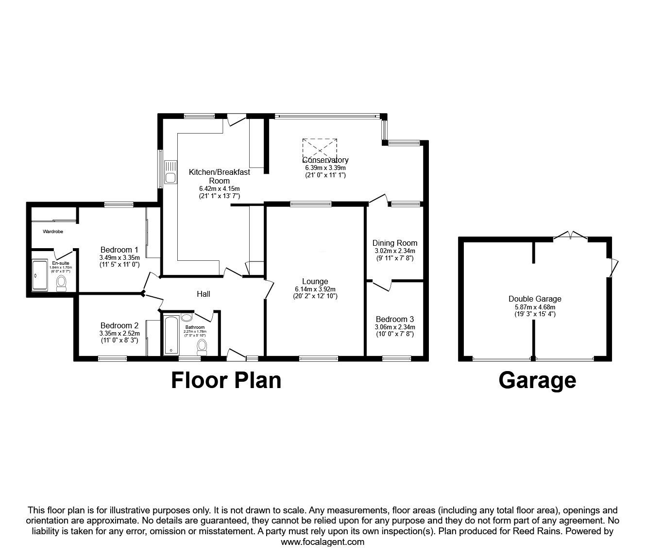 Floorplan of 3 bedroom Detached Bungalow for sale, Berwyn Avenue, Penyffordd, Flintshire, CH4