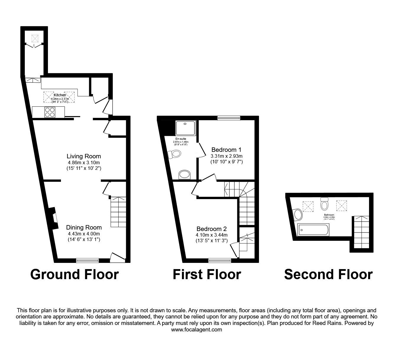 Floorplan of 2 bedroom End Terrace House for sale, Sandy Lane, Chester, Cheshire, CH3