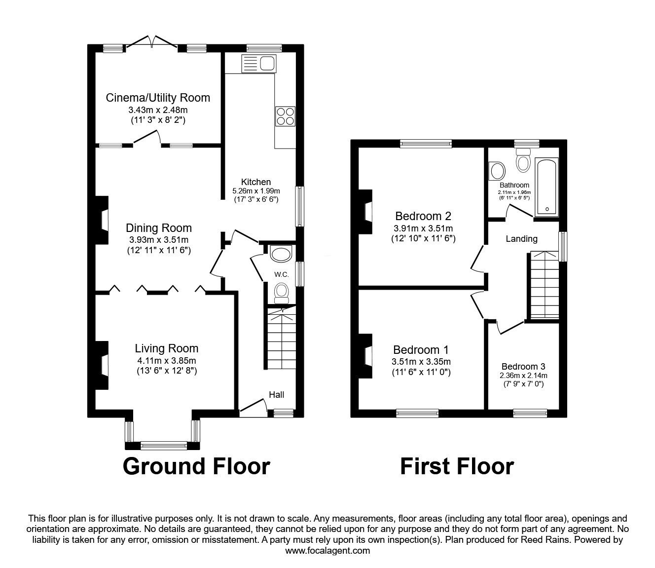 Floorplan of 3 bedroom Semi Detached House for sale, Mayfield Road, Blacon, Cheshire, CH1