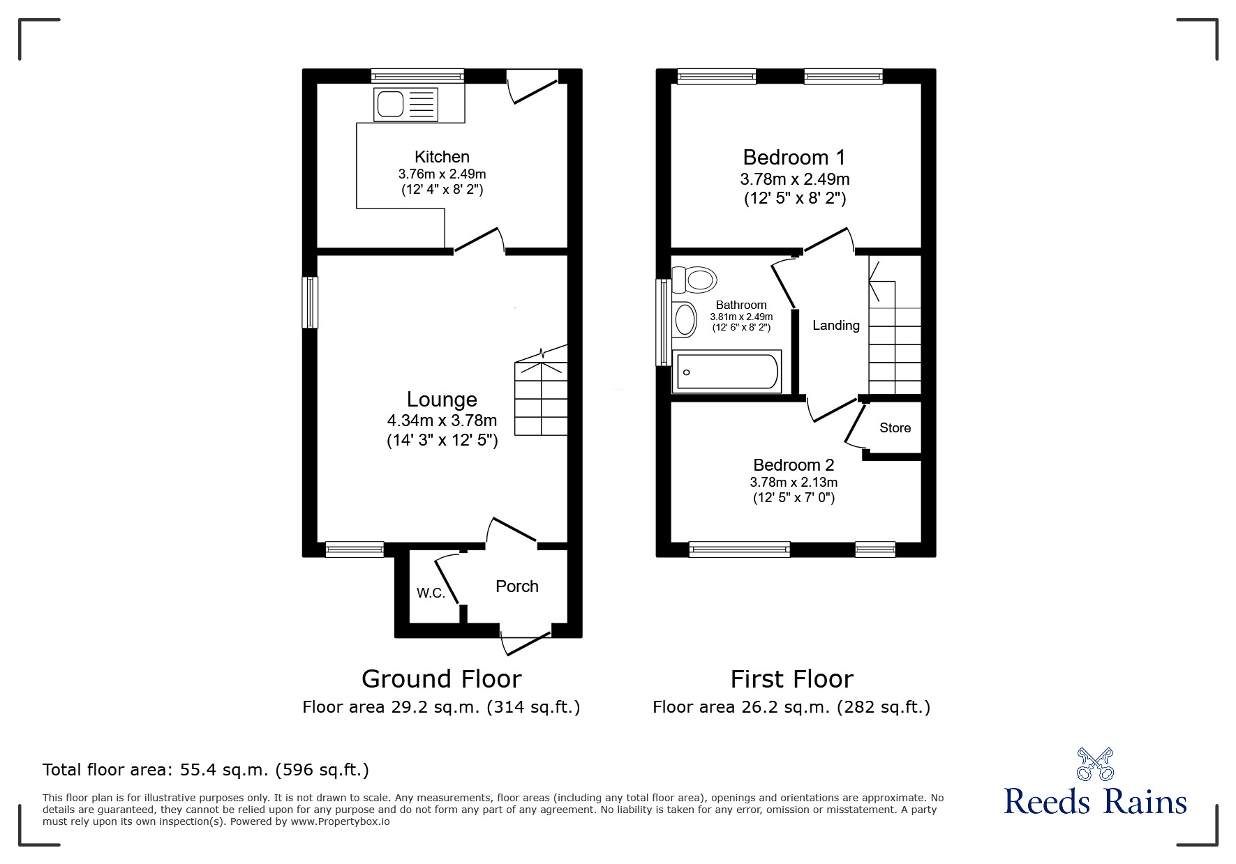 Floorplan of 2 bedroom Semi Detached House for sale, Avonlea Close, Saltney, Cheshire West and Ches, CH4