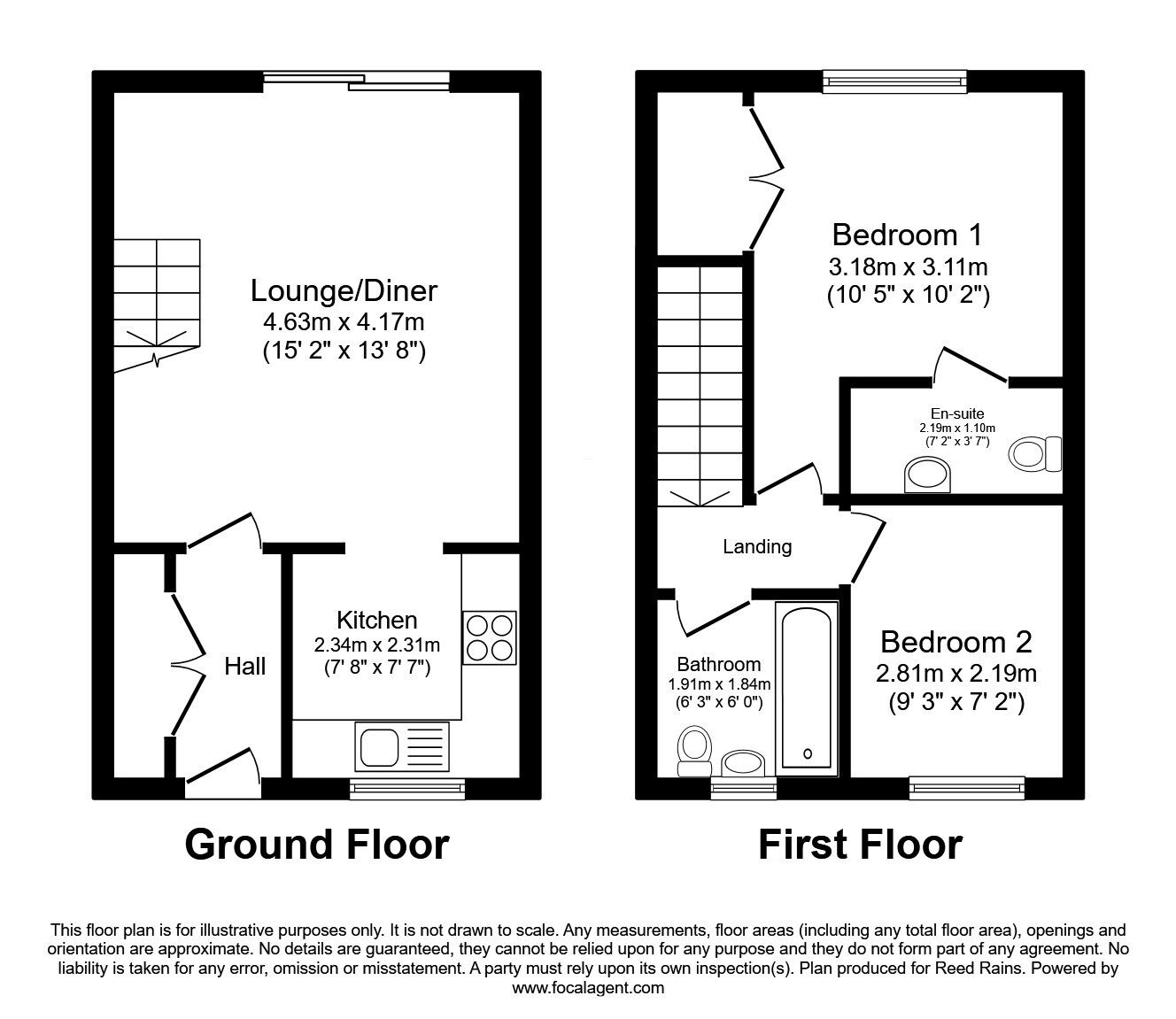 Floorplan of 2 bedroom Mid Terrace House for sale, Church Walks, Christleton, Cheshire, CH3