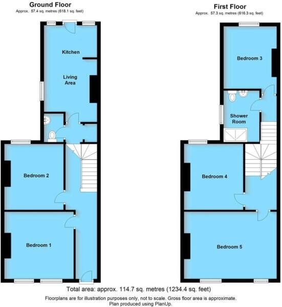 Floorplan of 5 bedroom Mid Terrace House for sale, Bouverie Street, Chester, Cheshire, CH1