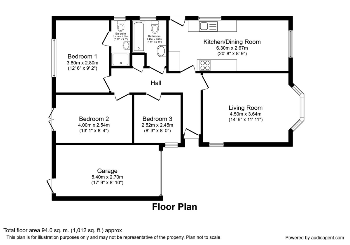 Floorplan of 3 bedroom Detached Bungalow for sale, George Close, Vicars Cross, Chester, CH3