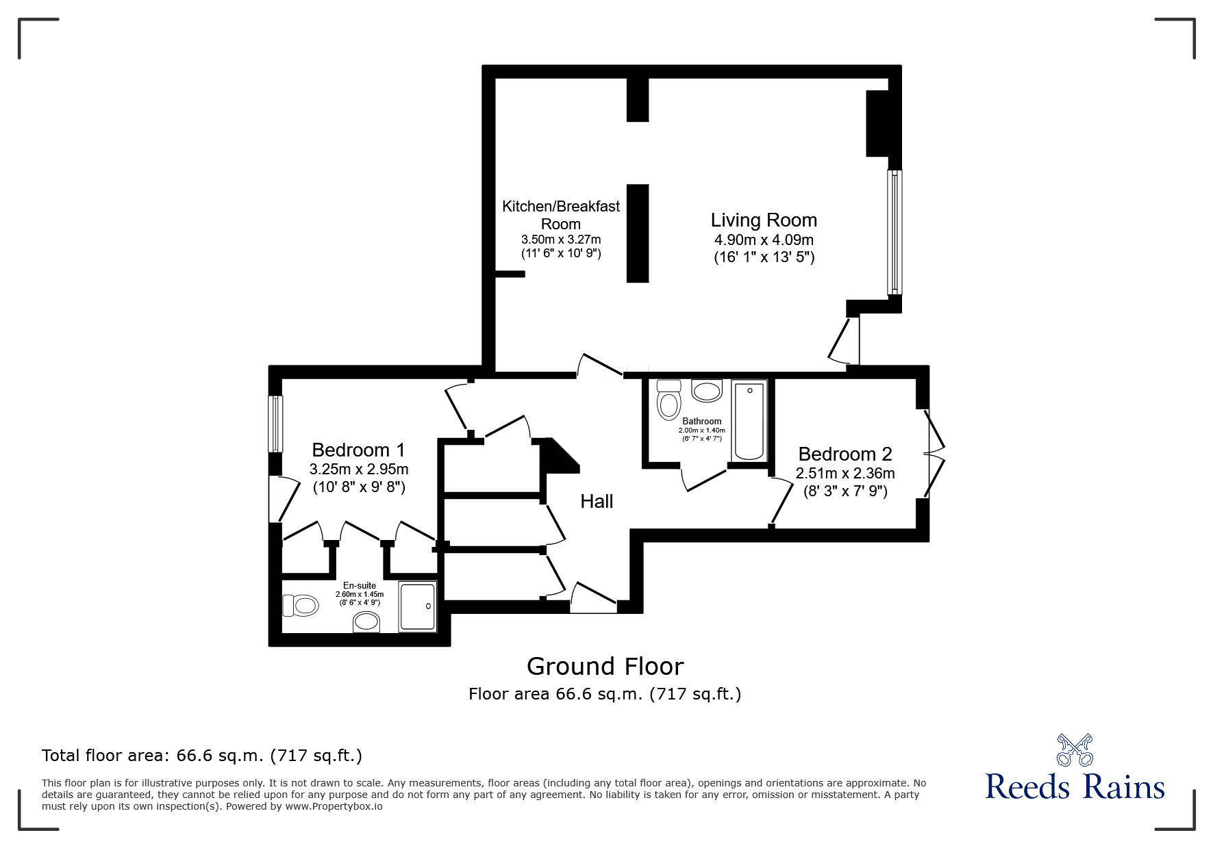 Floorplan of 2 bedroom Flat for sale, Victoria Crescent, Chester, Cheshire, CH4