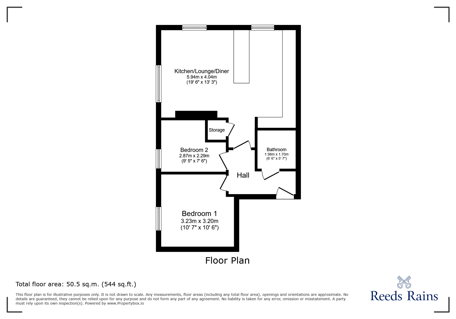 Floorplan of 2 bedroom Flat for sale, Saddlery Way, Chester, Cheshire, CH1