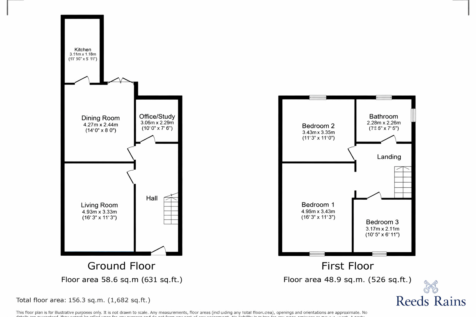 Floorplan of 3 bedroom Mid Terrace House for sale, Gladstone Road, Chester, Cheshire, CH1