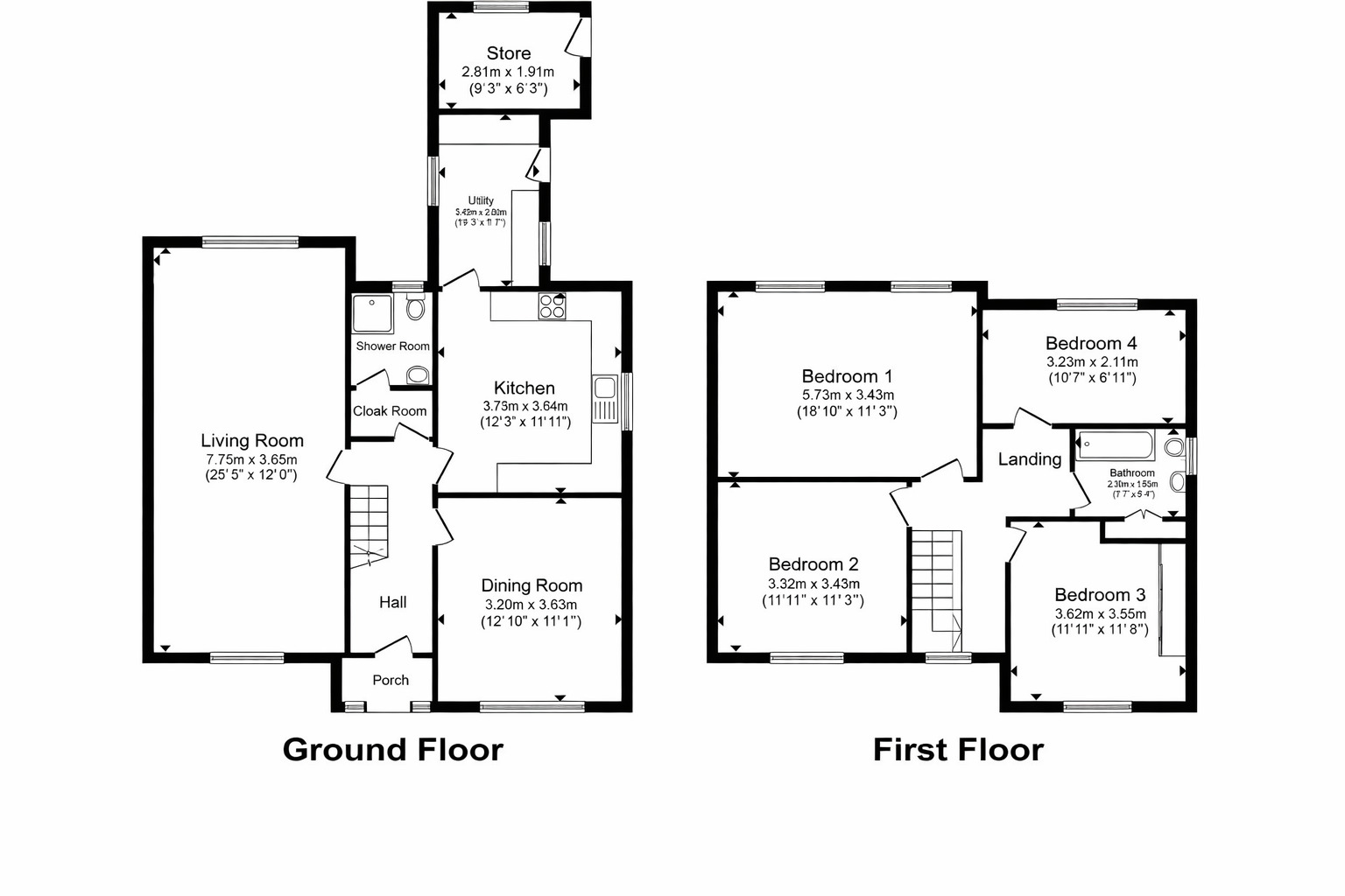 Floorplan of 4 bedroom Detached House for sale, St. Marys Way, Broughton, Flintshire, CH4