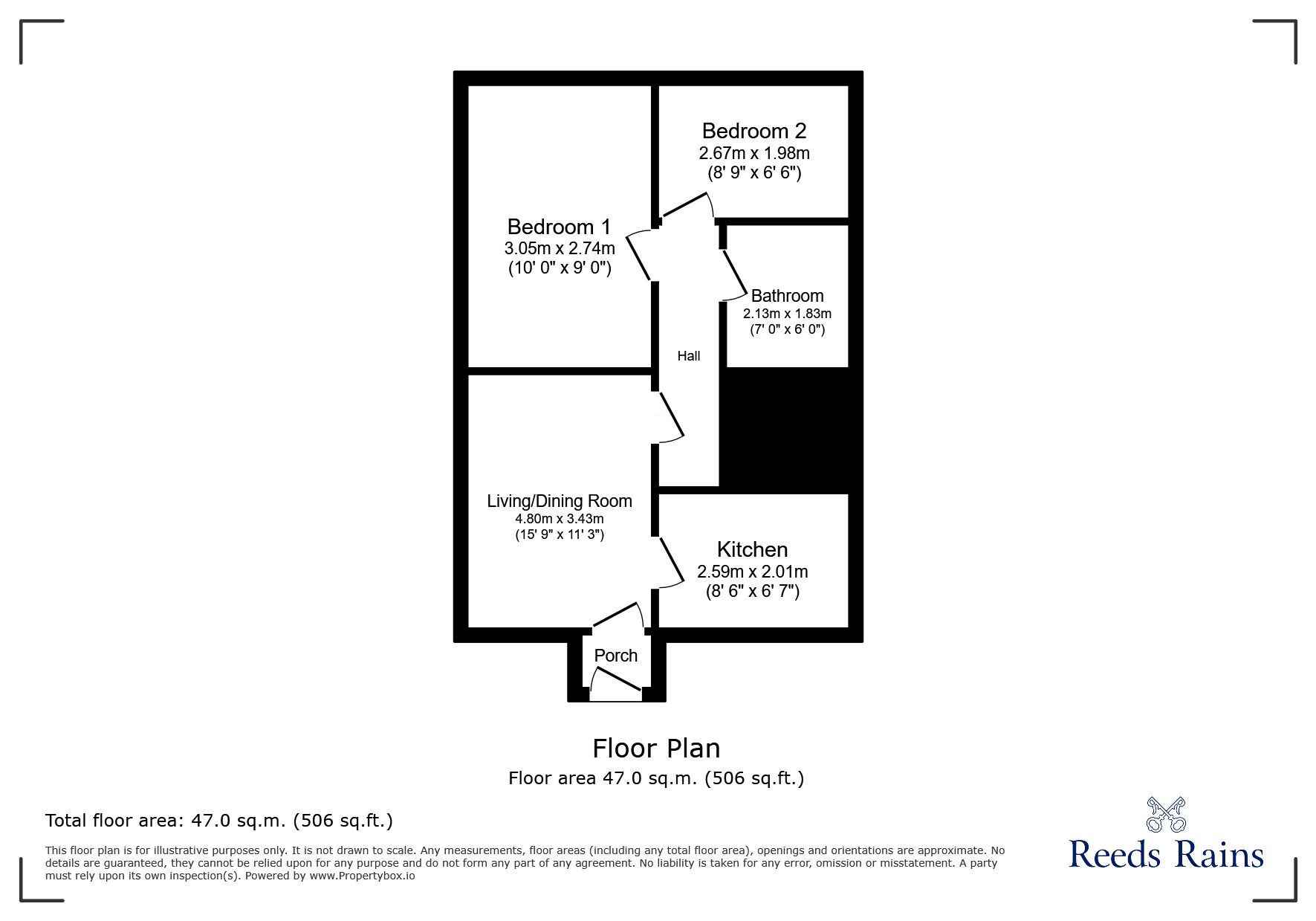 Floorplan of 2 bedroom Mid Terrace Flat for sale, Sedgefield Road, Chester, Cheshire, CH1