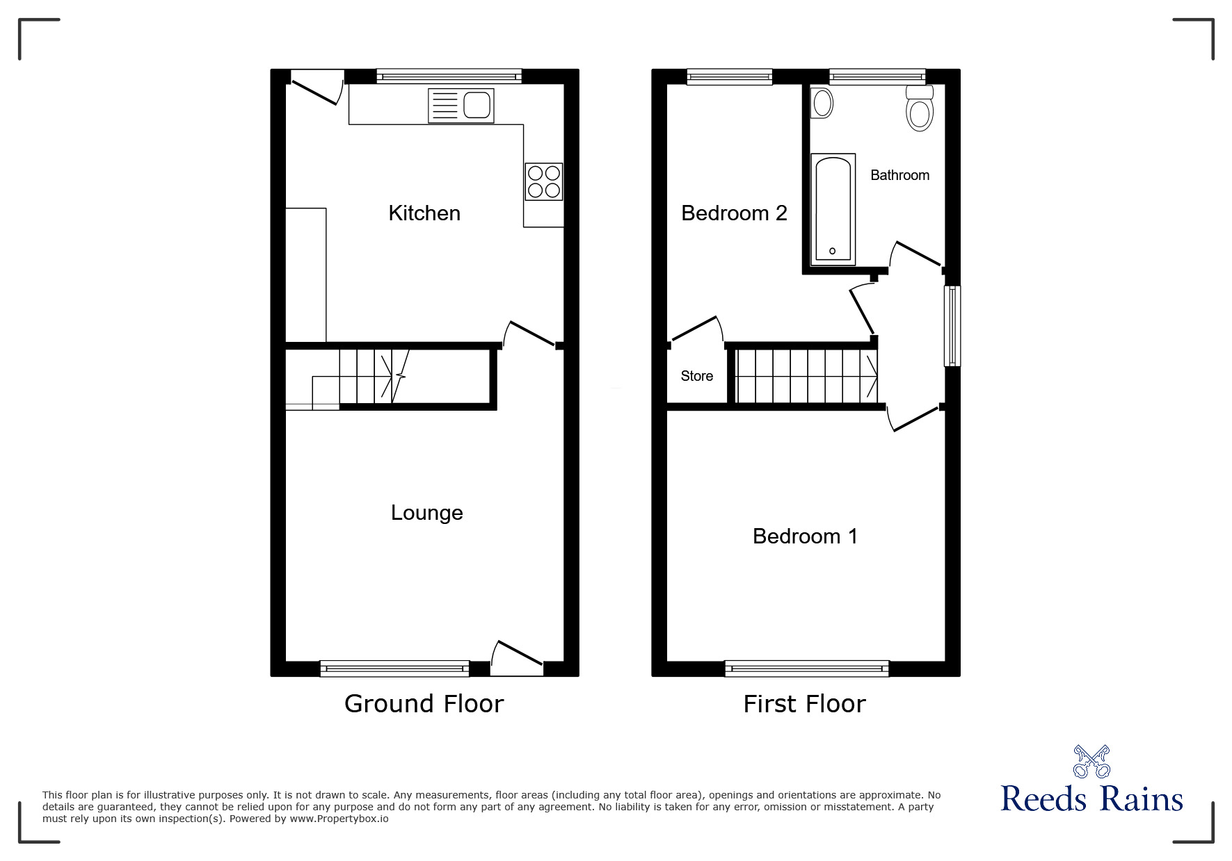 Floorplan of 2 bedroom End Terrace House for sale, Foxes Lane, Garden City, Flintshire, CH5