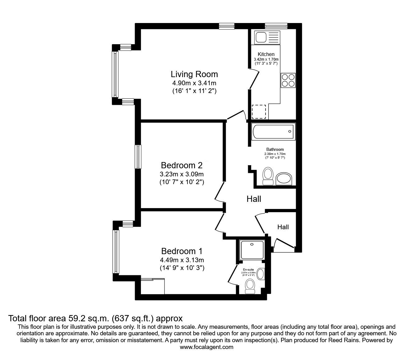 Floorplan of 2 bedroom Flat for sale, Signal Court, Lightfoot Street, Chester, CH2