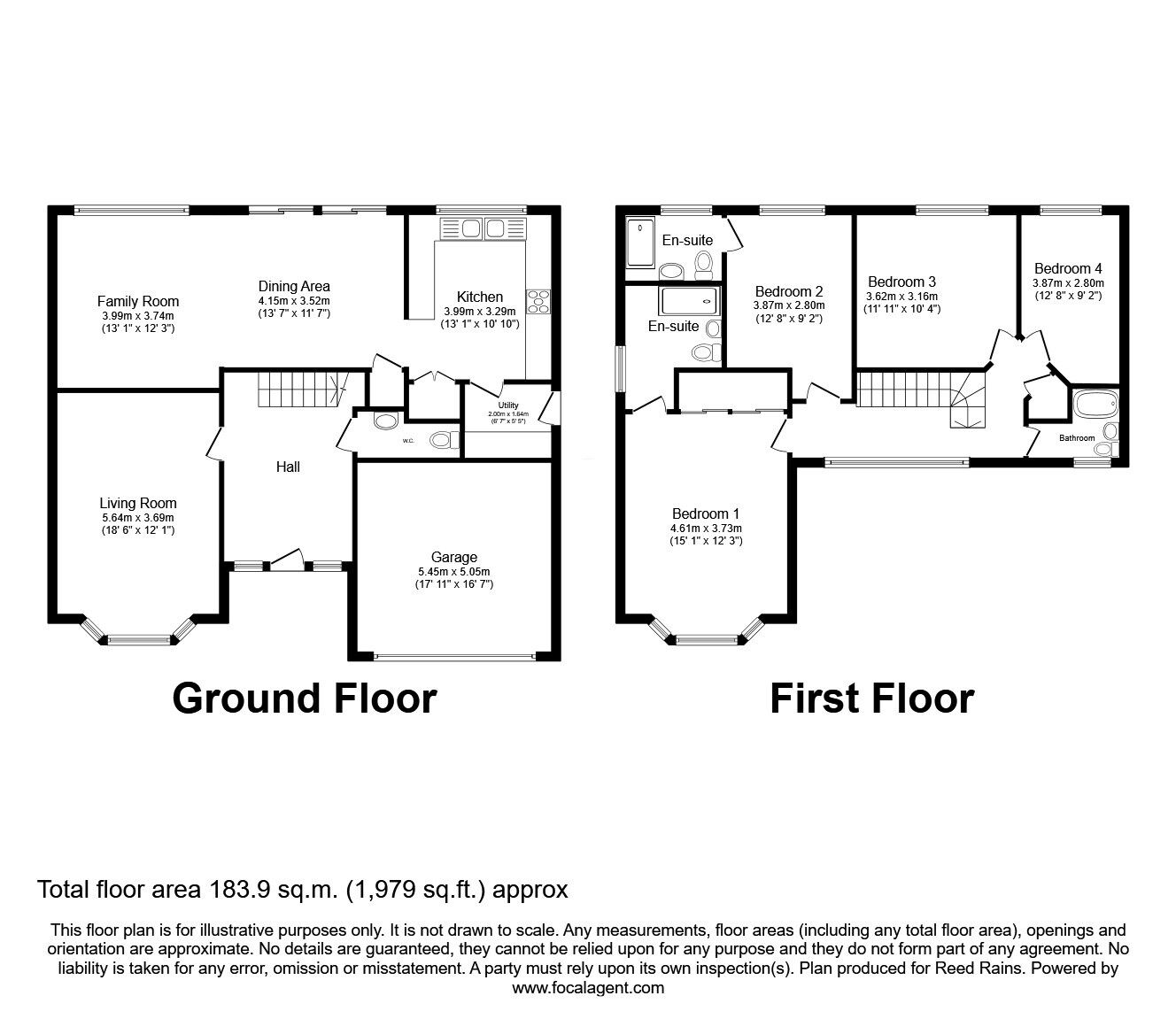 Floorplan of 4 bedroom Detached House for sale, Kings Meadow, Farndon, Cheshire, CH3