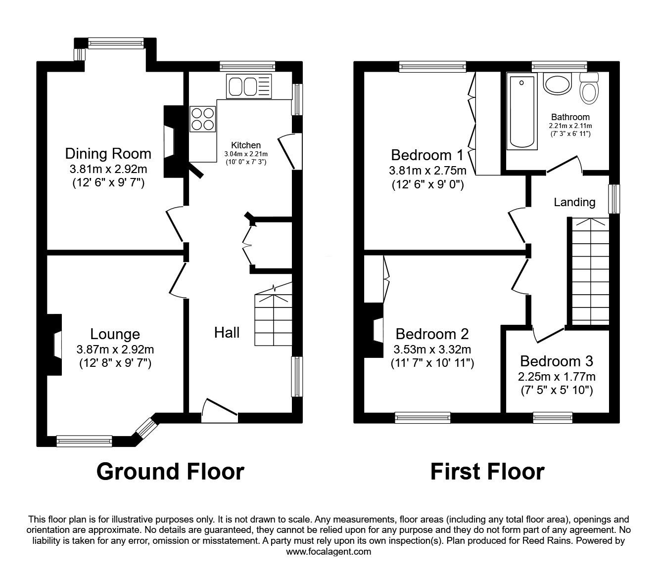 Floorplan of 3 bedroom Semi Detached House for sale, Berwyn Avenue, Penyffordd, Flintshire, CH4