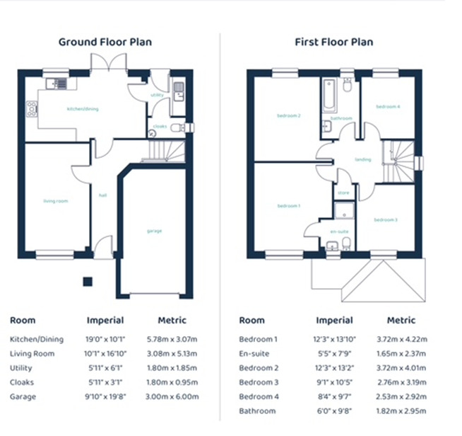 Floorplan of 4 bedroom Detached House to rent, Silver Road, Blacon, Cheshire, CH1