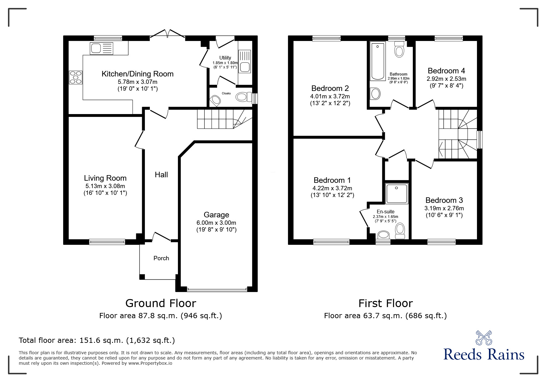 Floorplan of 4 bedroom Detached House to rent, Silver Road, Blacon, Cheshire, CH1