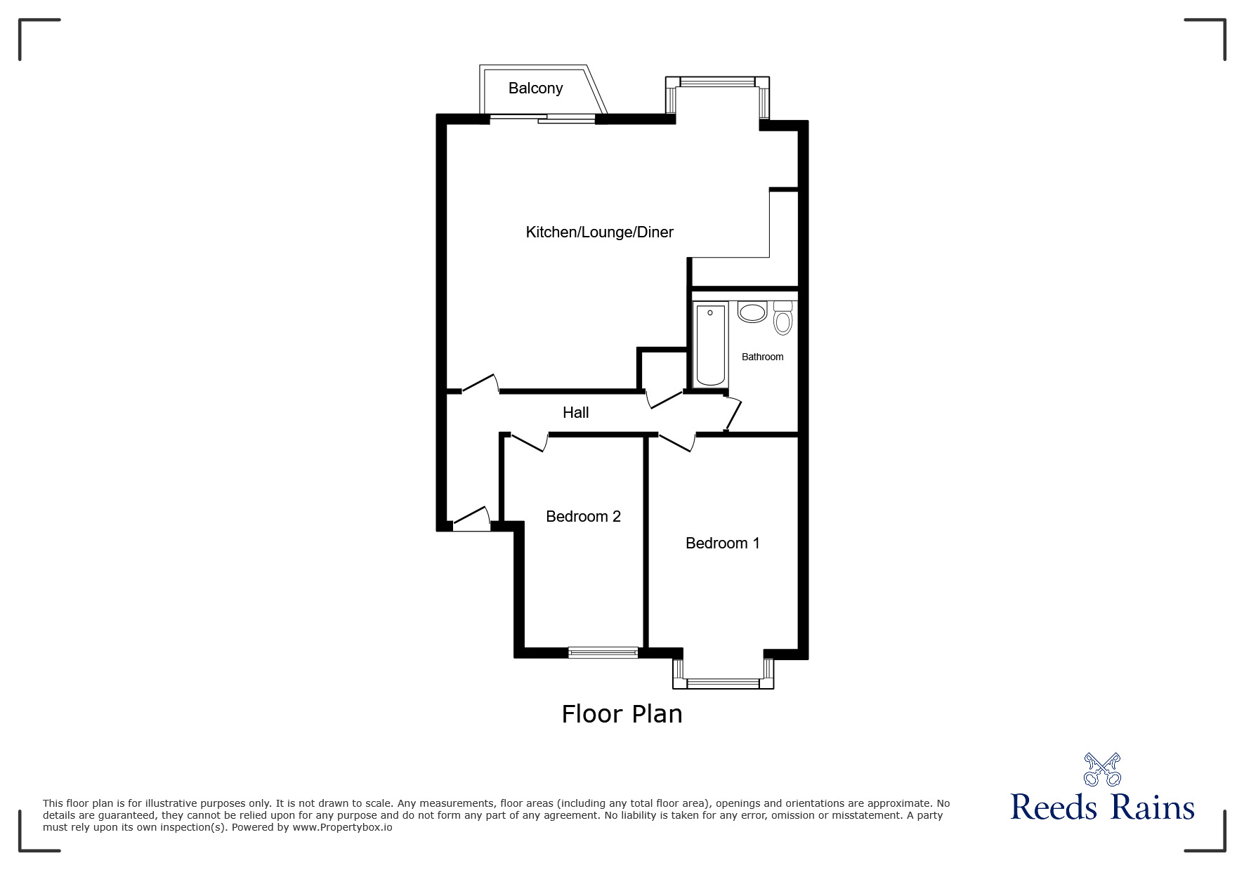 Floorplan of 2 bedroom Flat for sale, Handbridge Square, Chester, CH1